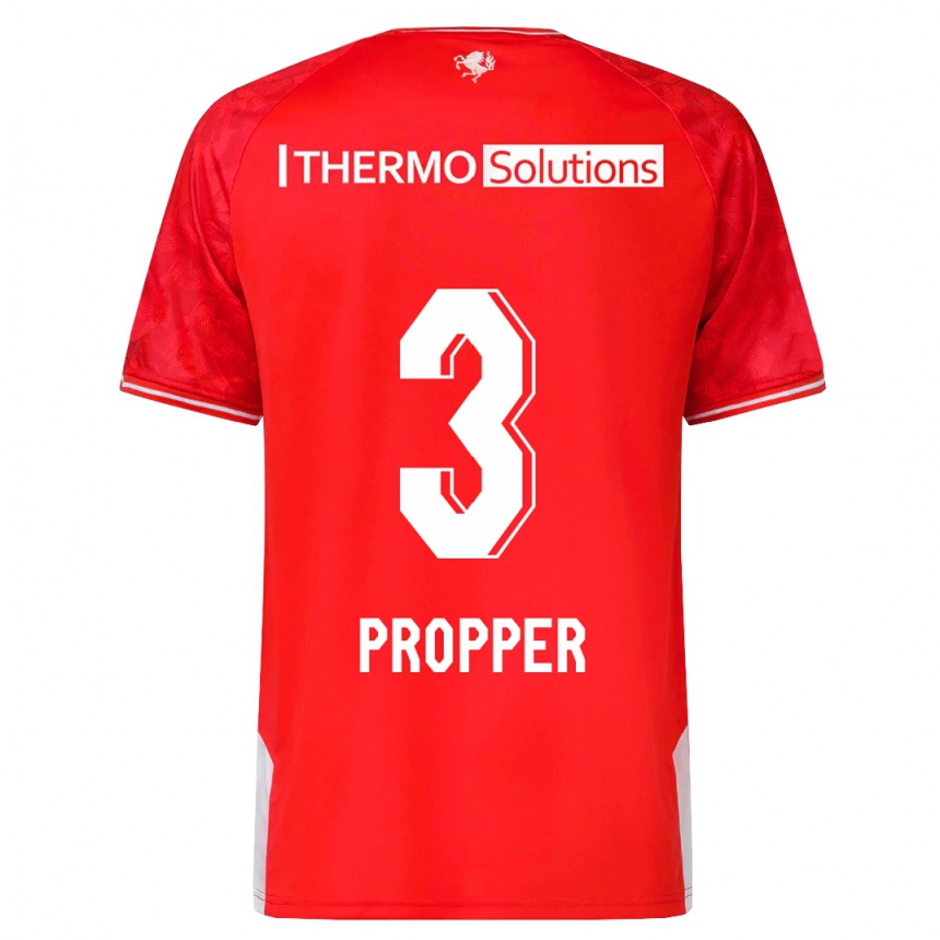 Damen Fußball Robin Pröpper #3 Rot Heimtrikot Trikot 2023/24 T-Shirt Luxemburg