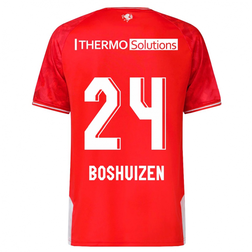 Damen Fußball Annouk Boshuizen #24 Rot Heimtrikot Trikot 2023/24 T-Shirt Luxemburg