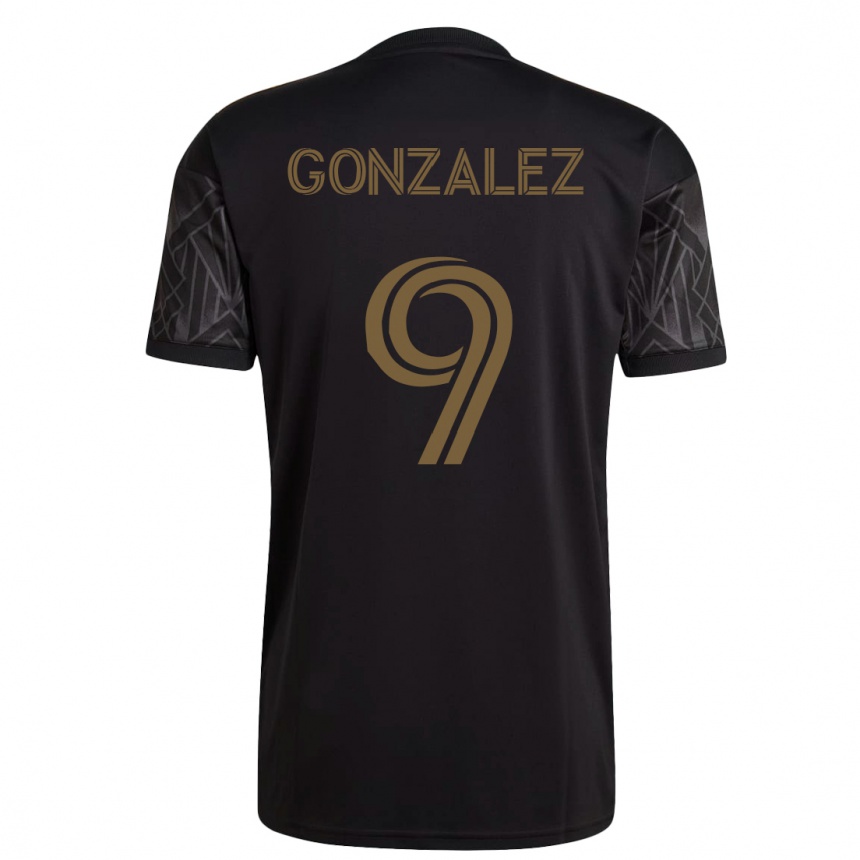 Damen Fußball Mario González #9 Schwarz Heimtrikot Trikot 2023/24 T-Shirt Luxemburg