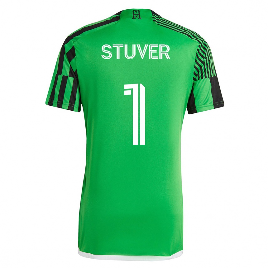 Damen Fußball Brad Stuver #1 Grün Schwarz Heimtrikot Trikot 2023/24 T-Shirt Luxemburg
