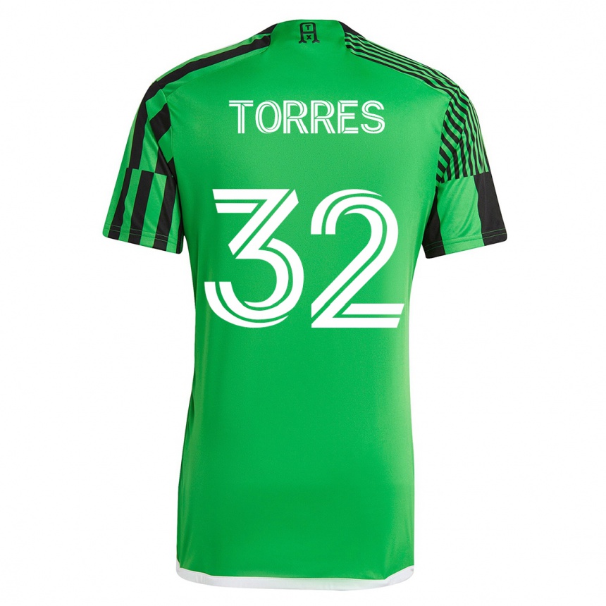 Damen Fußball Ervin Torres #32 Grün Schwarz Heimtrikot Trikot 2023/24 T-Shirt Luxemburg
