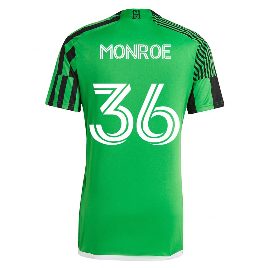 Damen Fußball Greg Monroe #36 Grün Schwarz Heimtrikot Trikot 2023/24 T-Shirt Luxemburg