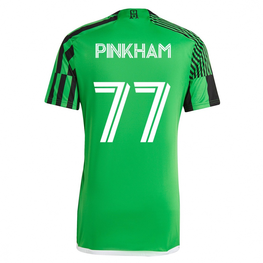 Damen Fußball Chris Pinkham #77 Grün Schwarz Heimtrikot Trikot 2023/24 T-Shirt Luxemburg