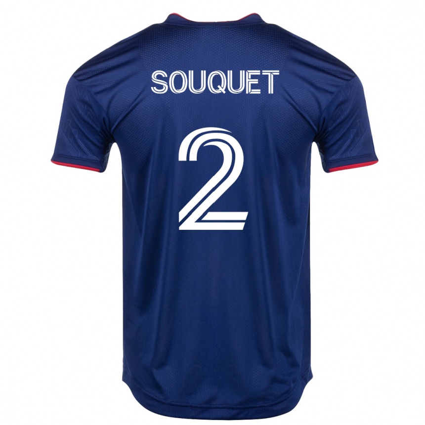 Damen Fußball Arnaud Souquet #2 Marine Heimtrikot Trikot 2023/24 T-Shirt Luxemburg
