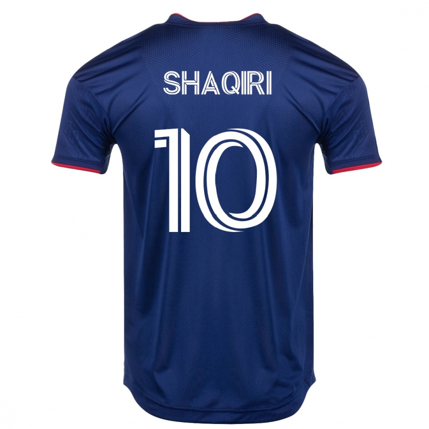 Damen Fußball Xherdan Shaqiri #10 Marine Heimtrikot Trikot 2023/24 T-Shirt Luxemburg