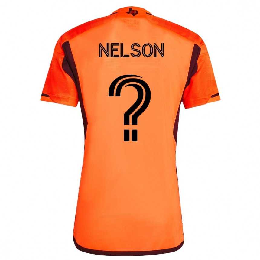 Damen Fußball Michael Nelson #0 Orangefarben Heimtrikot Trikot 2023/24 T-Shirt Luxemburg