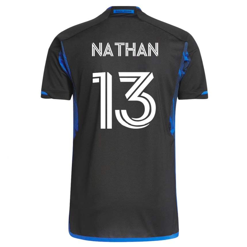 Damen Fußball Nathan #13 Blau Schwarz Heimtrikot Trikot 2023/24 T-Shirt Luxemburg