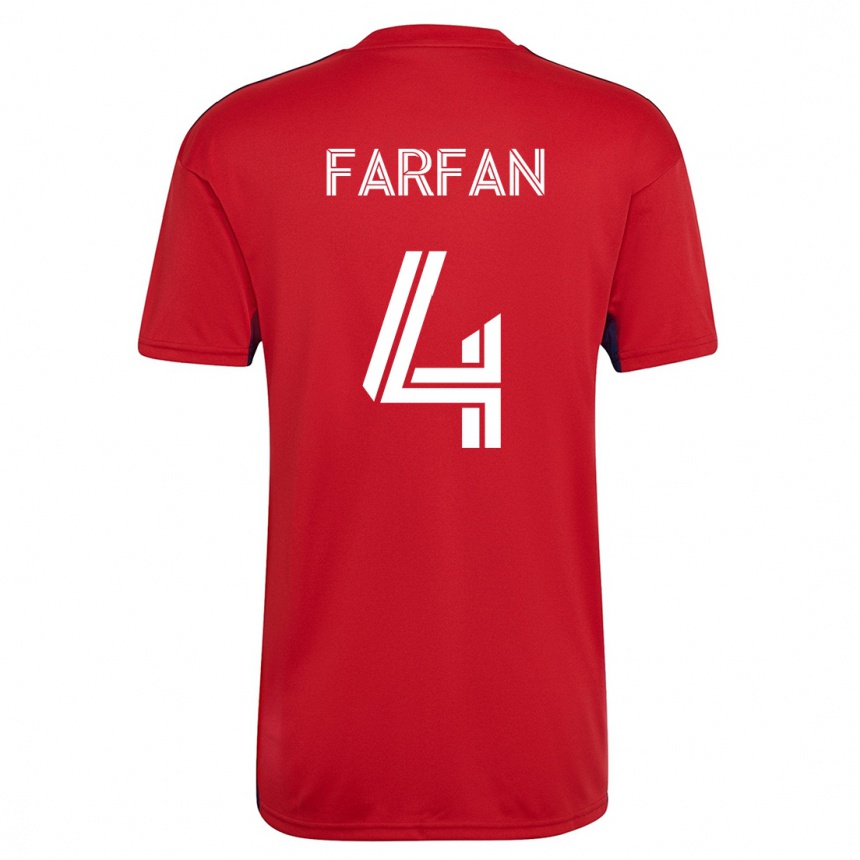 Damen Fußball Marco Farfán #4 Rot Heimtrikot Trikot 2023/24 T-Shirt Luxemburg