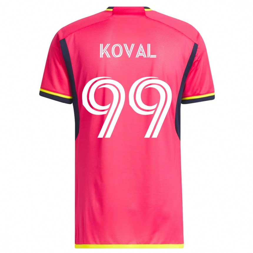 Damen Fußball Stanislav Koval #99 Rosa Heimtrikot Trikot 2023/24 T-Shirt Luxemburg