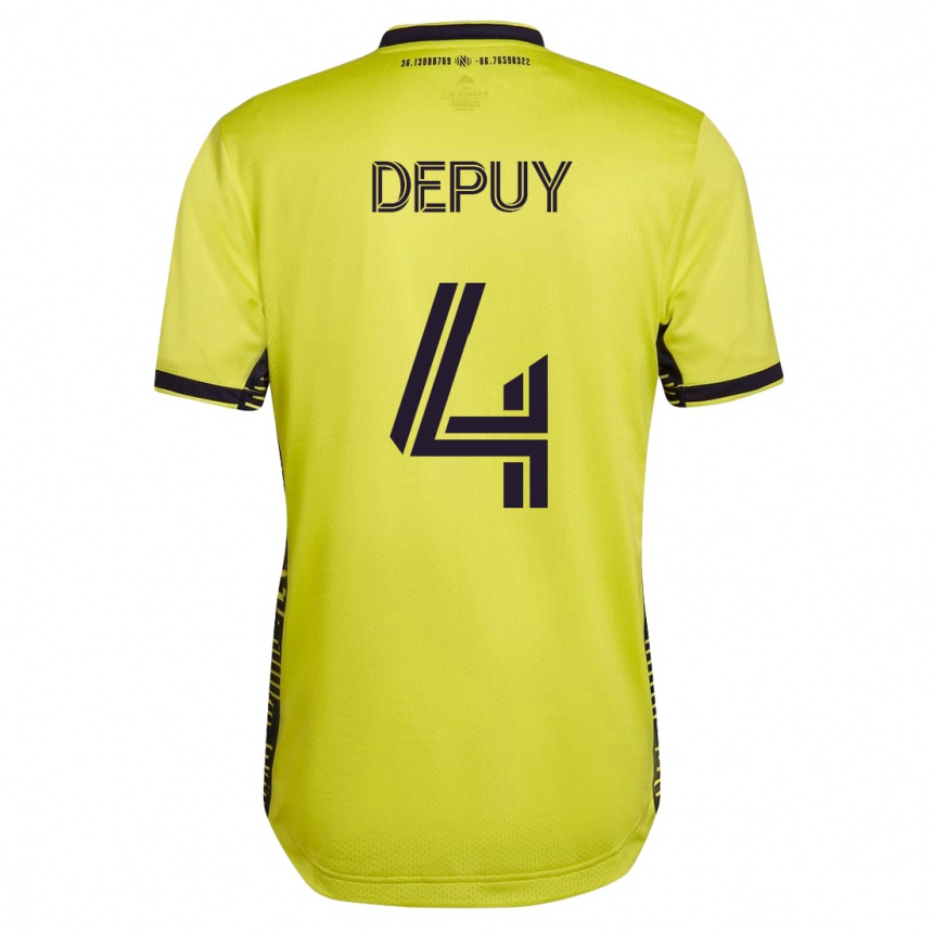Damen Fußball Nick Depuy #4 Gelb Heimtrikot Trikot 2023/24 T-Shirt Luxemburg