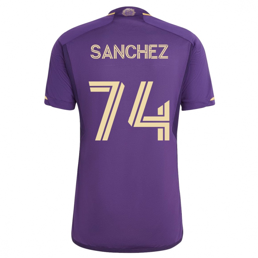 Damen Fußball Fernando Sanchez #74 Violett Heimtrikot Trikot 2023/24 T-Shirt Luxemburg