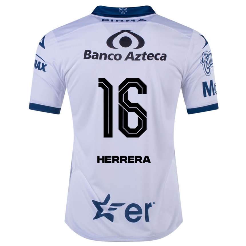Damen Fußball Alberto Herrera #16 Weiß Heimtrikot Trikot 2023/24 T-Shirt Luxemburg