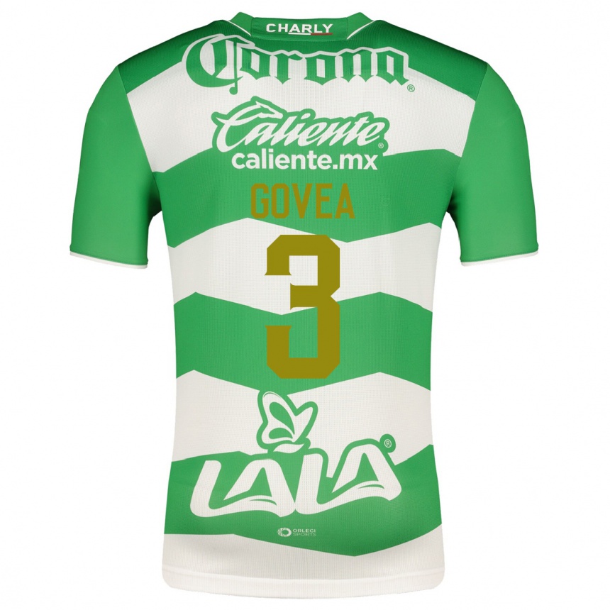 Damen Fußball Ismael Govea #3 Grün Heimtrikot Trikot 2023/24 T-Shirt Luxemburg