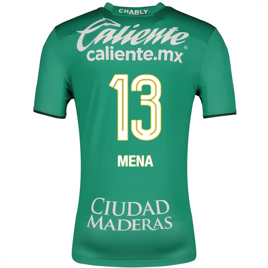 Damen Fußball Ángel Mena #13 Grün Heimtrikot Trikot 2023/24 T-Shirt Luxemburg