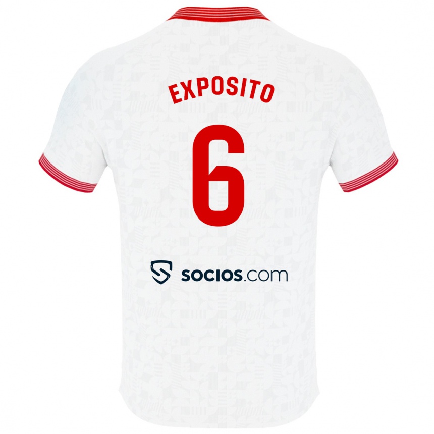 Damen Fußball Marcelo Expósito #6 Weiß Heimtrikot Trikot 2023/24 T-Shirt Luxemburg