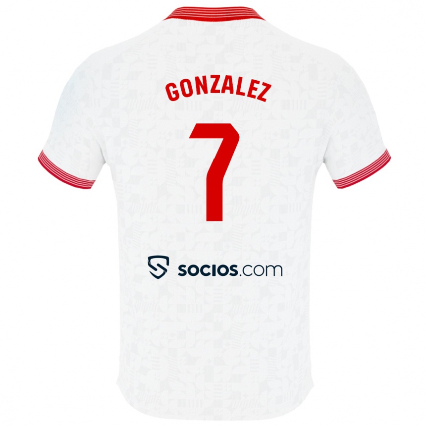 Damen Fußball Juan González #7 Weiß Heimtrikot Trikot 2023/24 T-Shirt Luxemburg