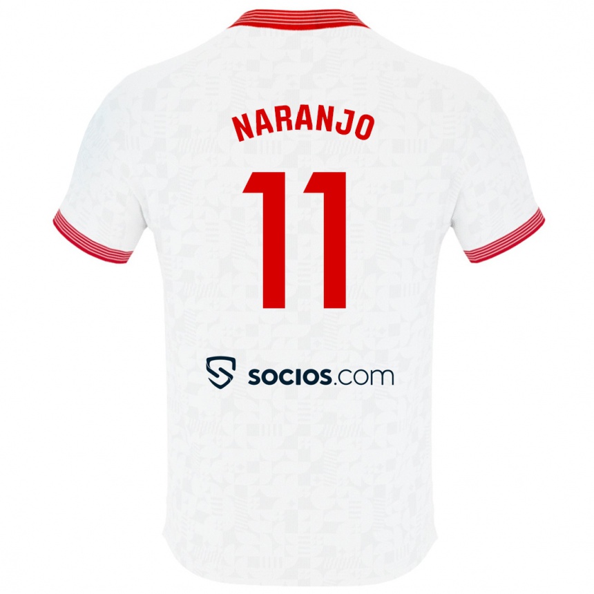 Damen Fußball Mario Naranjo #11 Weiß Heimtrikot Trikot 2023/24 T-Shirt Luxemburg