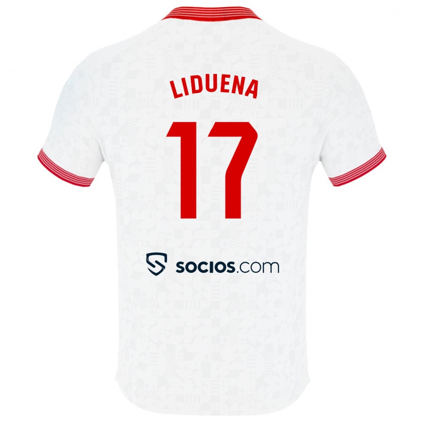 Damen Fußball Daniel Lidueña #17 Weiß Heimtrikot Trikot 2023/24 T-Shirt Luxemburg