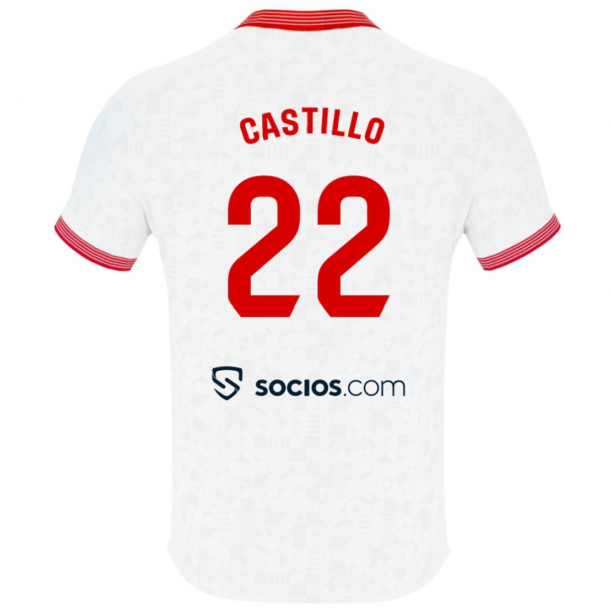 Damen Fußball José Castillo #22 Weiß Heimtrikot Trikot 2023/24 T-Shirt Luxemburg