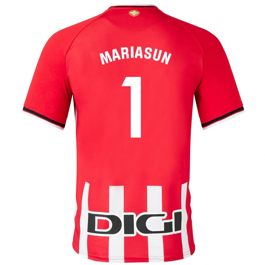 Damen Fußball María Asunción Quiñones Goikoetxea #1 Rot Heimtrikot Trikot 2023/24 T-Shirt Luxemburg
