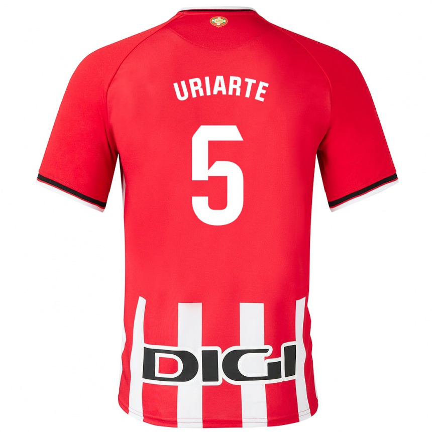 Damen Fußball Naroa Uriarte Urazurrutia #5 Rot Heimtrikot Trikot 2023/24 T-Shirt Luxemburg