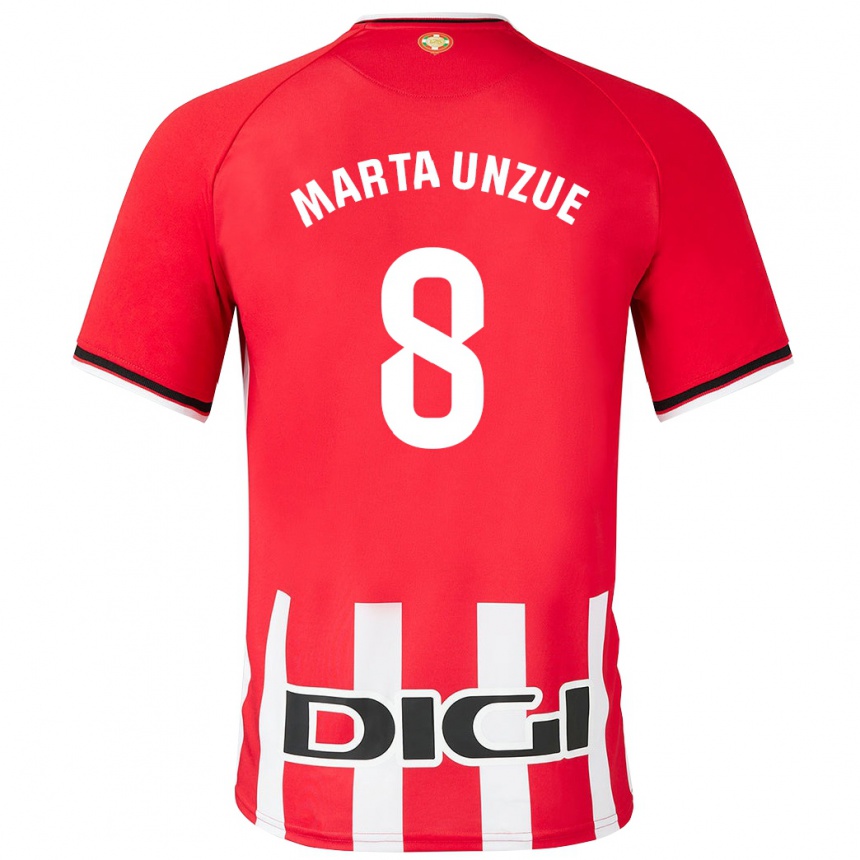 Damen Fußball Marta Unzué Urdániz #8 Rot Heimtrikot Trikot 2023/24 T-Shirt Luxemburg