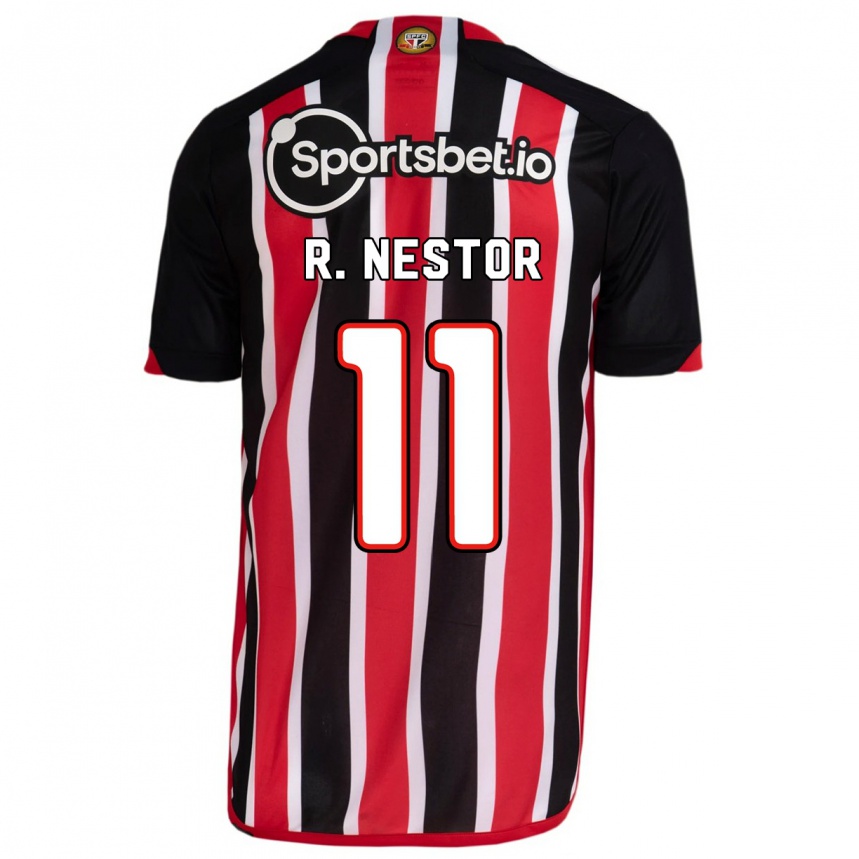 Damen Fußball Rodrigo Nestor #11 Blau Rot Auswärtstrikot Trikot 2023/24 T-Shirt Luxemburg