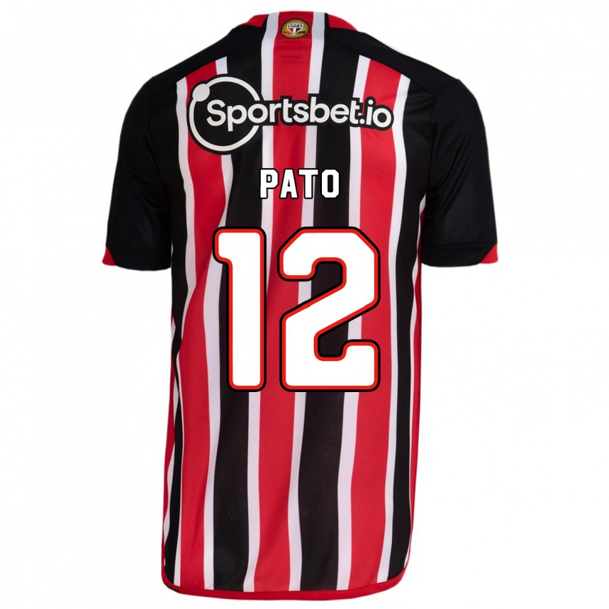 Damen Fußball Alexandre Pato #12 Blau Rot Auswärtstrikot Trikot 2023/24 T-Shirt Luxemburg