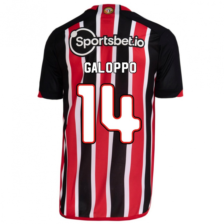 Damen Fußball Giuliano Galoppo #14 Blau Rot Auswärtstrikot Trikot 2023/24 T-Shirt Luxemburg