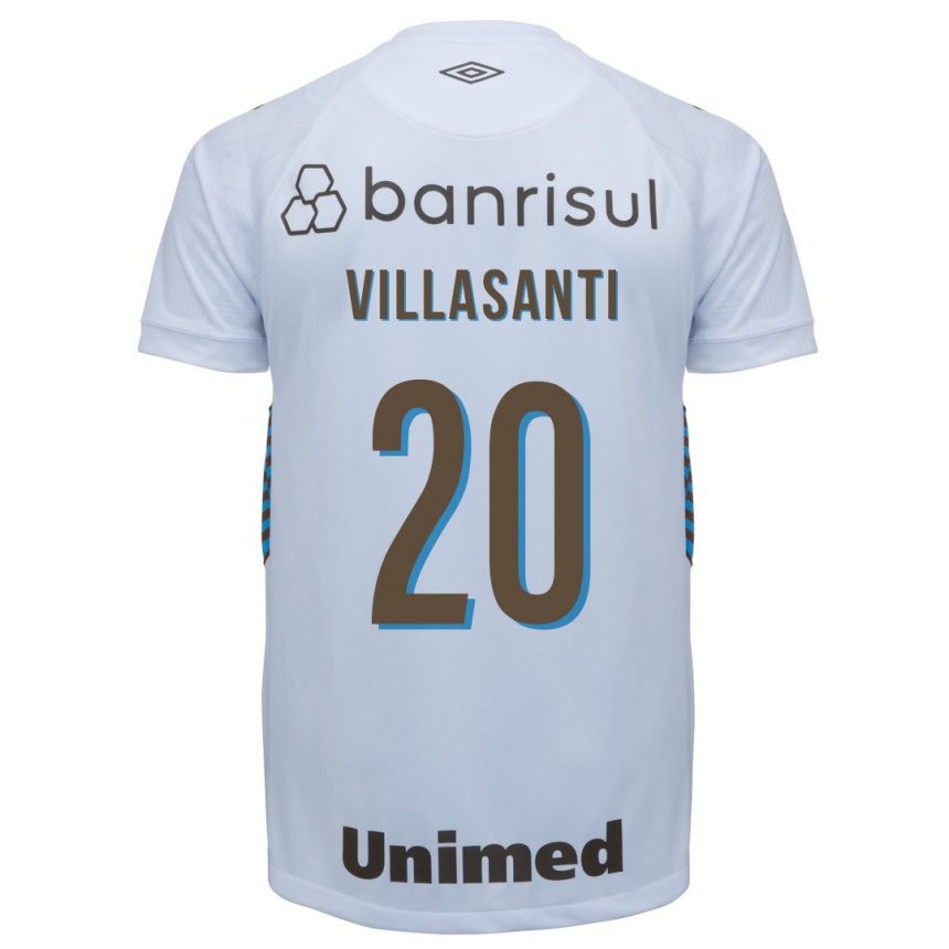 Damen Fußball Mathías Villasanti #20 Weiß Auswärtstrikot Trikot 2023/24 T-Shirt Luxemburg