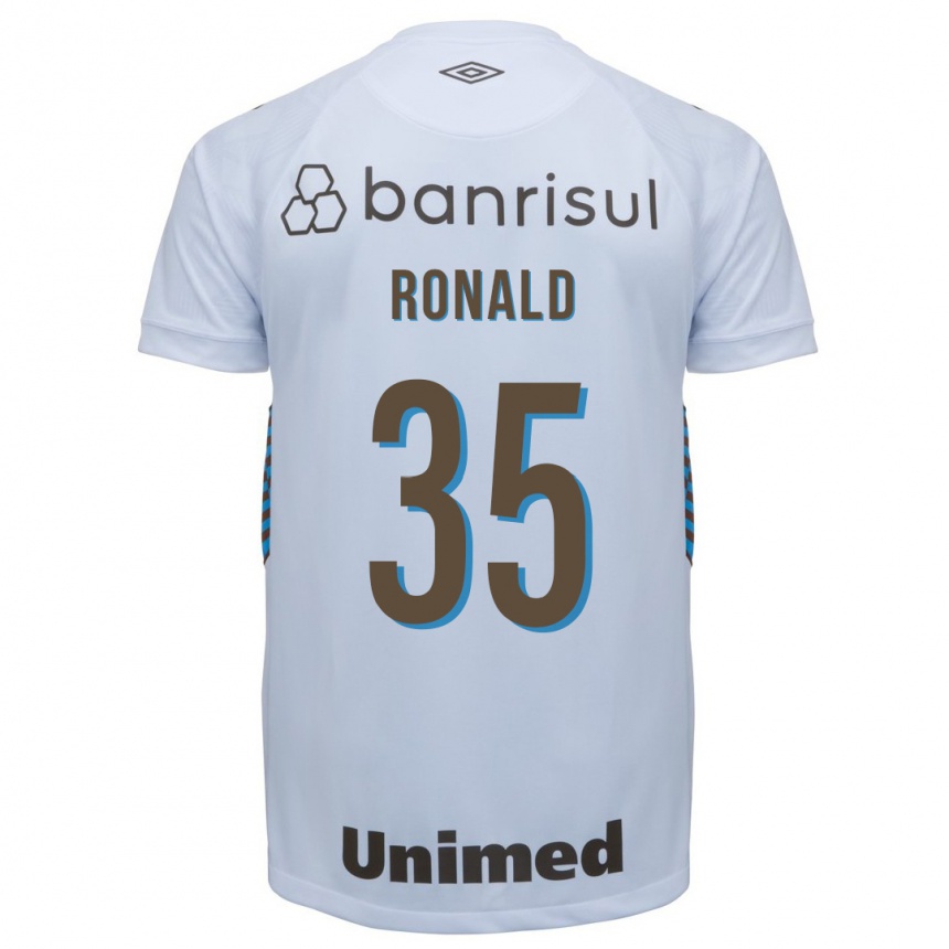 Damen Fußball Ronald #35 Weiß Auswärtstrikot Trikot 2023/24 T-Shirt Luxemburg