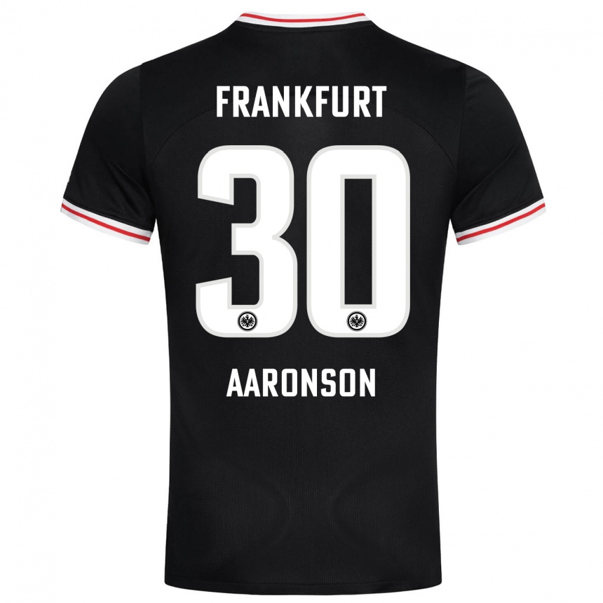 Damen Fußball Paxten Aaronson #30 Schwarz Auswärtstrikot Trikot 2023/24 T-Shirt Luxemburg