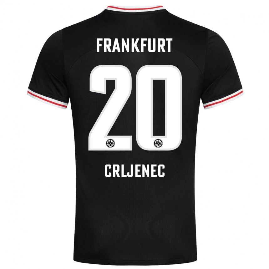 Damen Fußball Dominik Crljenec #20 Schwarz Auswärtstrikot Trikot 2023/24 T-Shirt Luxemburg