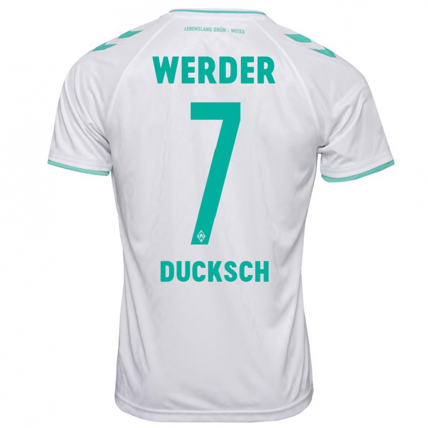 Damen Fußball Marvin Ducksch #7 Weiß Auswärtstrikot Trikot 2023/24 T-Shirt Luxemburg
