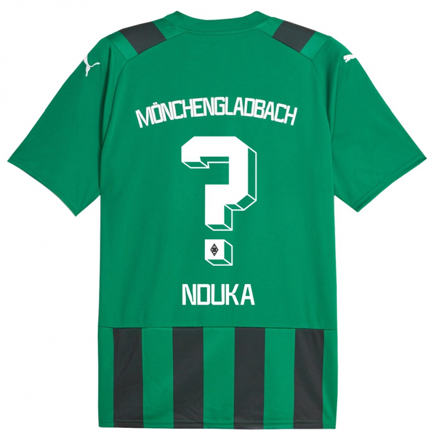 Damen Fußball Michael Nduka #0 Schwarz Grün Auswärtstrikot Trikot 2023/24 T-Shirt Luxemburg