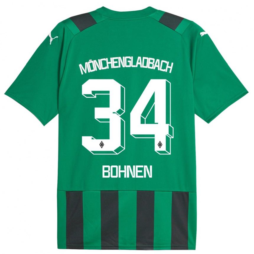 Damen Fußball Bohnen #34 Schwarz Grün Auswärtstrikot Trikot 2023/24 T-Shirt Luxemburg