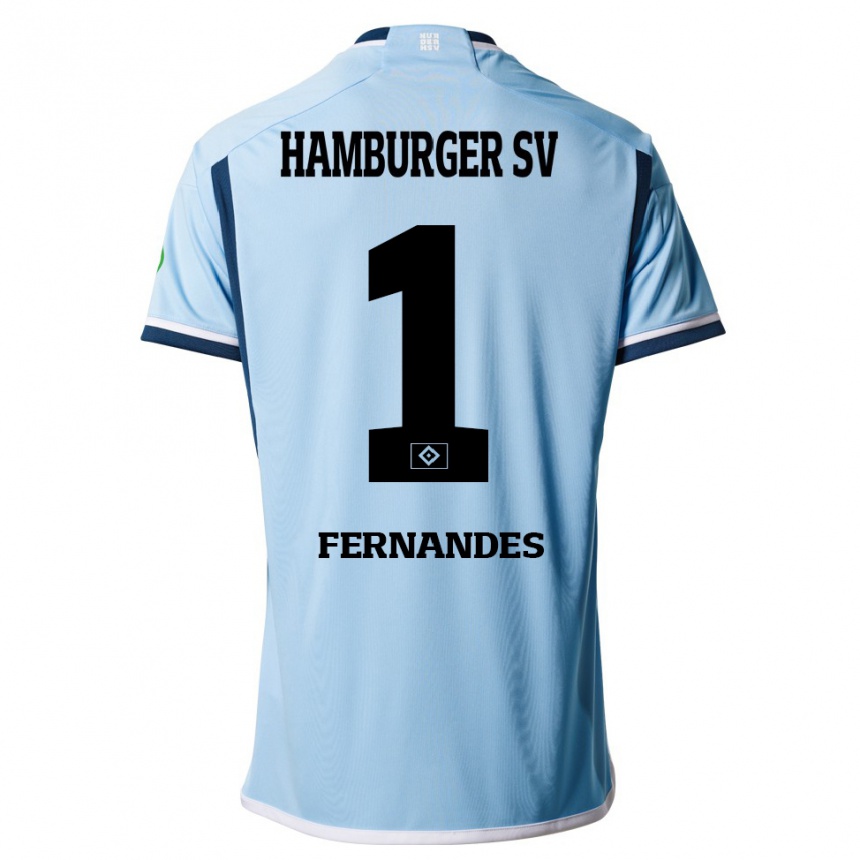 Damen Fußball Daniel Heuer Fernandes #1 Blau Auswärtstrikot Trikot 2023/24 T-Shirt Luxemburg