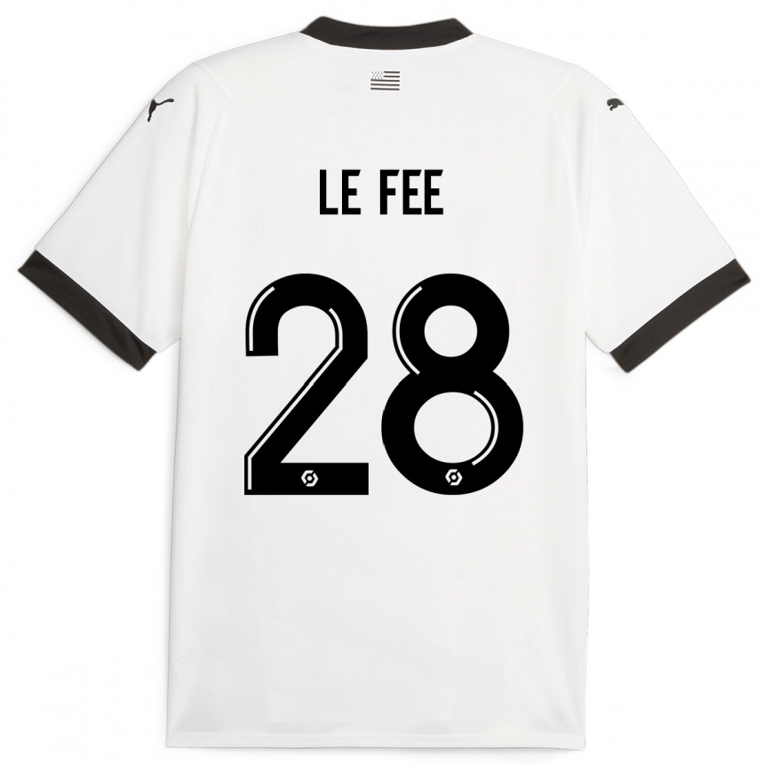 Damen Fußball Enzo Le Fée #28 Weiß Auswärtstrikot Trikot 2023/24 T-Shirt Luxemburg
