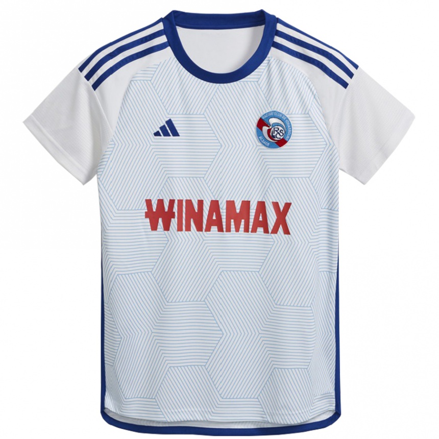 Damen Fußball Lucas Perrin #5 Weiß Auswärtstrikot Trikot 2023/24 T-Shirt Luxemburg