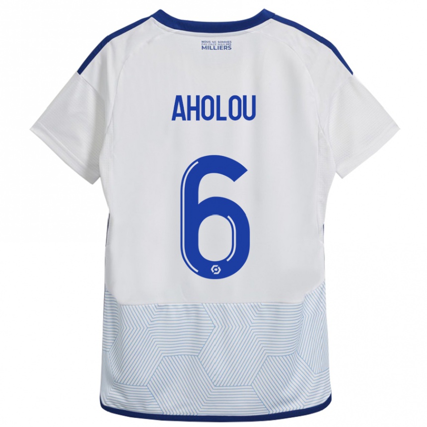 Damen Fußball Jean-Eudes Aholou #6 Weiß Auswärtstrikot Trikot 2023/24 T-Shirt Luxemburg