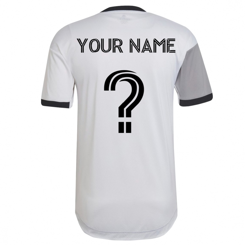Damen Fußball Ihren Namen #0 Weiß Auswärtstrikot Trikot 2023/24 T-Shirt Luxemburg