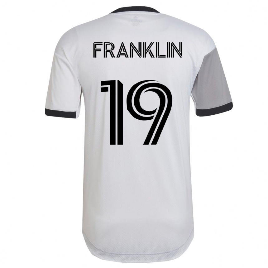 Damen Fußball Kobe Franklin #19 Weiß Auswärtstrikot Trikot 2023/24 T-Shirt Luxemburg