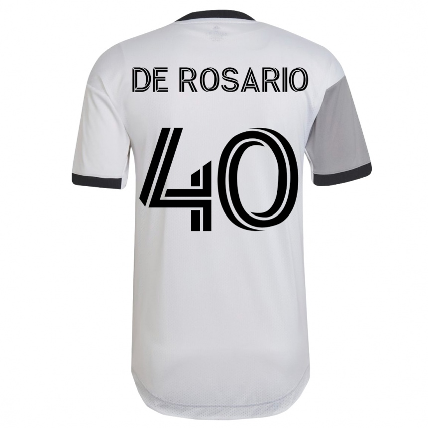 Damen Fußball Adisa De Rosario #40 Weiß Auswärtstrikot Trikot 2023/24 T-Shirt Luxemburg