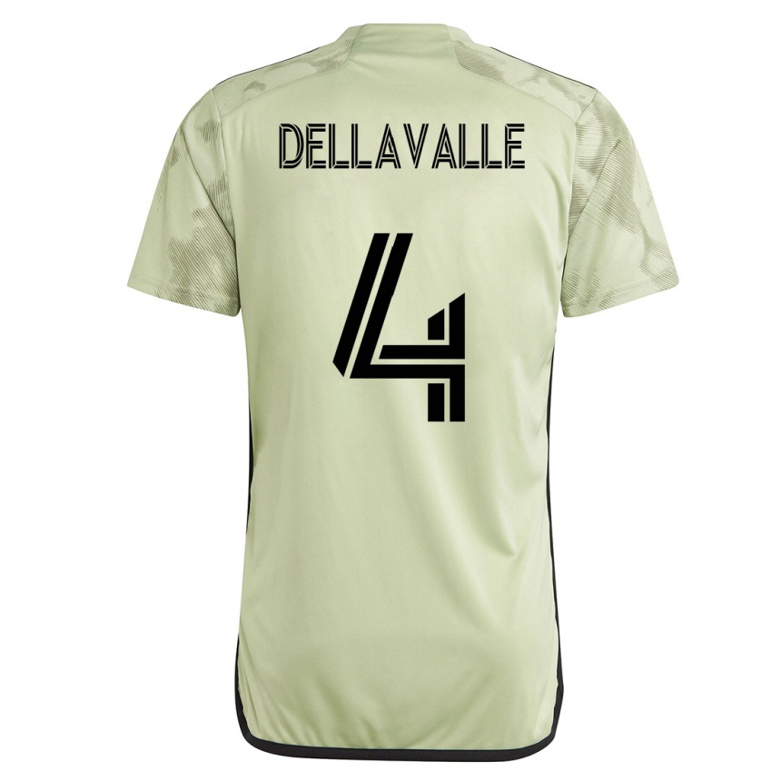 Damen Fußball Lorenzo Dellavalle #4 Grün Auswärtstrikot Trikot 2023/24 T-Shirt Luxemburg