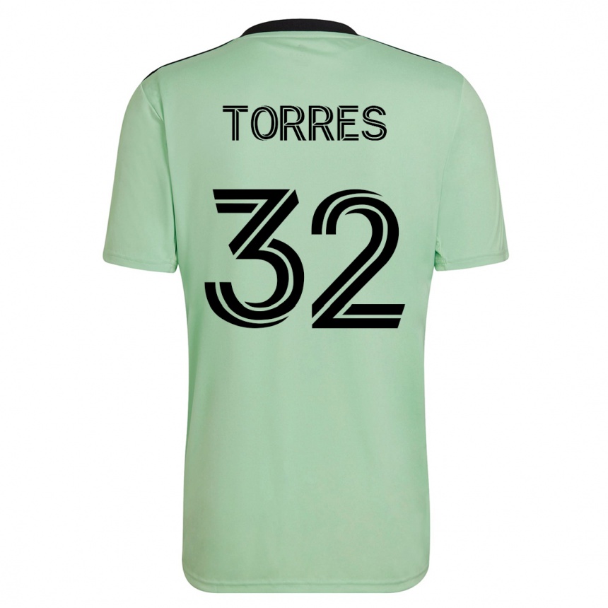 Damen Fußball Ervin Torres #32 Hellgrün Auswärtstrikot Trikot 2023/24 T-Shirt Luxemburg