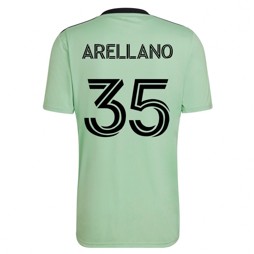 Damen Fußball Bryan Arellano #35 Hellgrün Auswärtstrikot Trikot 2023/24 T-Shirt Luxemburg
