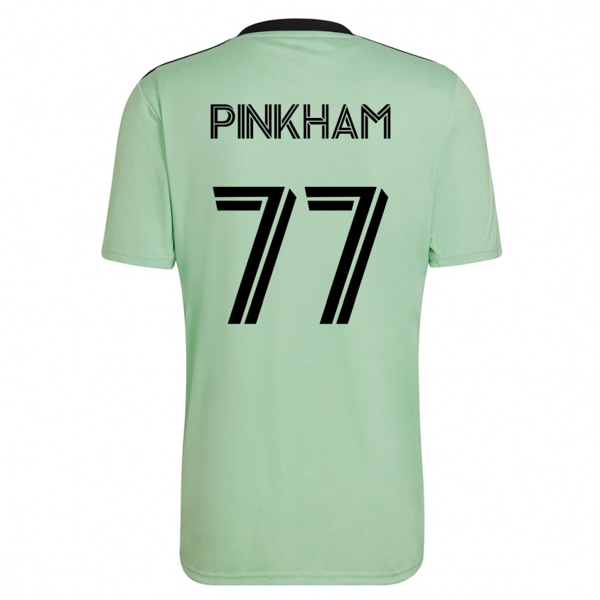 Damen Fußball Chris Pinkham #77 Hellgrün Auswärtstrikot Trikot 2023/24 T-Shirt Luxemburg