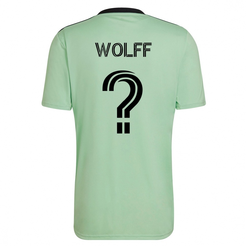 Damen Fußball Gavin Wolff #0 Hellgrün Auswärtstrikot Trikot 2023/24 T-Shirt Luxemburg