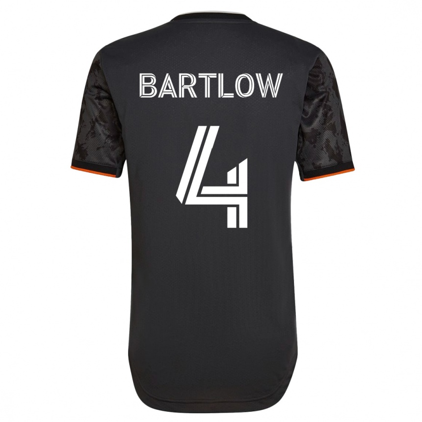 Damen Fußball Ethan Bartlow #4 Schwarz Auswärtstrikot Trikot 2023/24 T-Shirt Luxemburg