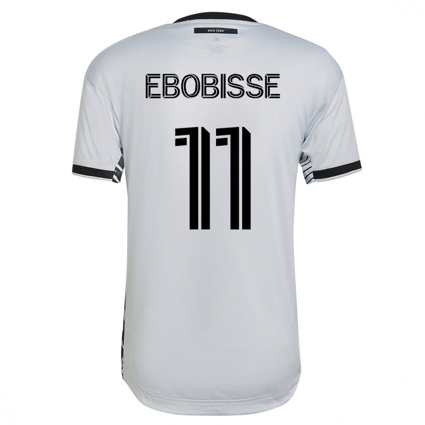 Damen Fußball Jeremy Ebobisse #11 Weiß Auswärtstrikot Trikot 2023/24 T-Shirt Luxemburg